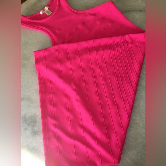 Bozzolo Hot Pink Stretch Ribbed Dress - Picture 5 of 16